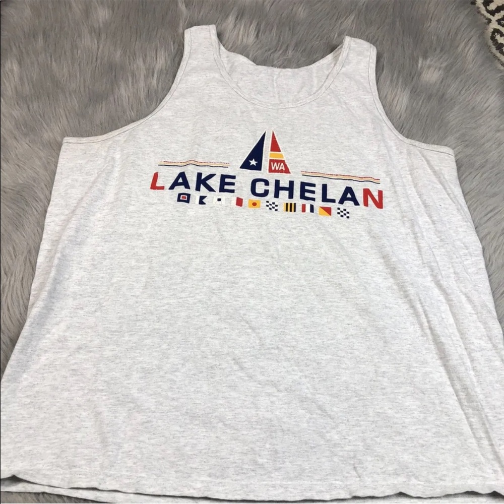 Vintage Lake Chelan Eastern Washington Gray Sail Novelty Tank Top